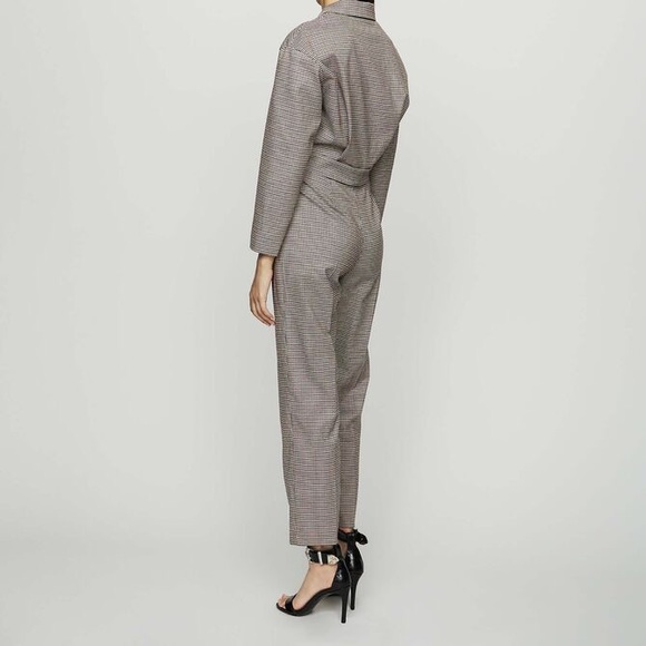 Maje Plaid Pindy Tuxedo Jumpsuit Size FR 34 00 0 - Picture 4 of 9